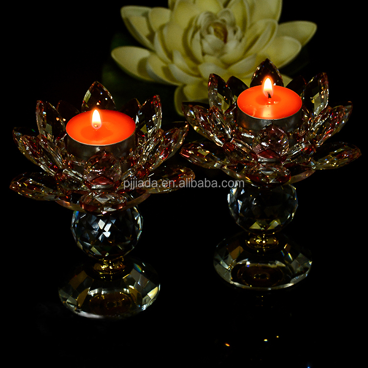 Porte Bougie Fleur de Lotus perle et or - Maison