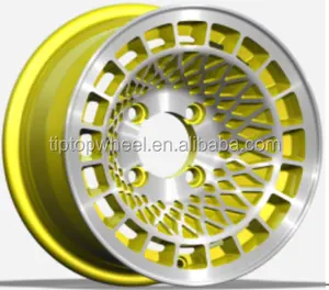 13X6.5 TUV Wheel 4x100-114,3 Pelek Kuning Mesin Pabrik Guangzhou Roda Mobil Aluminium Wajah