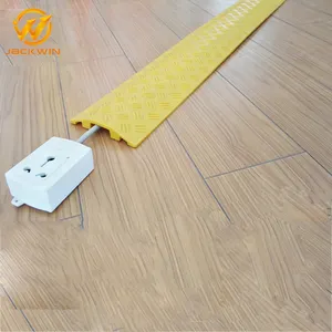 Tahan Lama Dalam Kuning & Hitam Lantai PVC Kabel Penutup Kabel/Kawat Kabel Listrik/Kabel Pelindung Jalan
