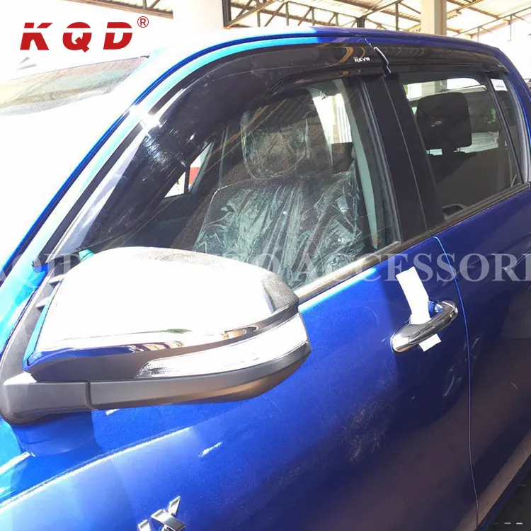 Accesorios del coche del cuerpo kits coche visera deflector ventana deflector de viento puerta lluvia deflector para hilux Revo