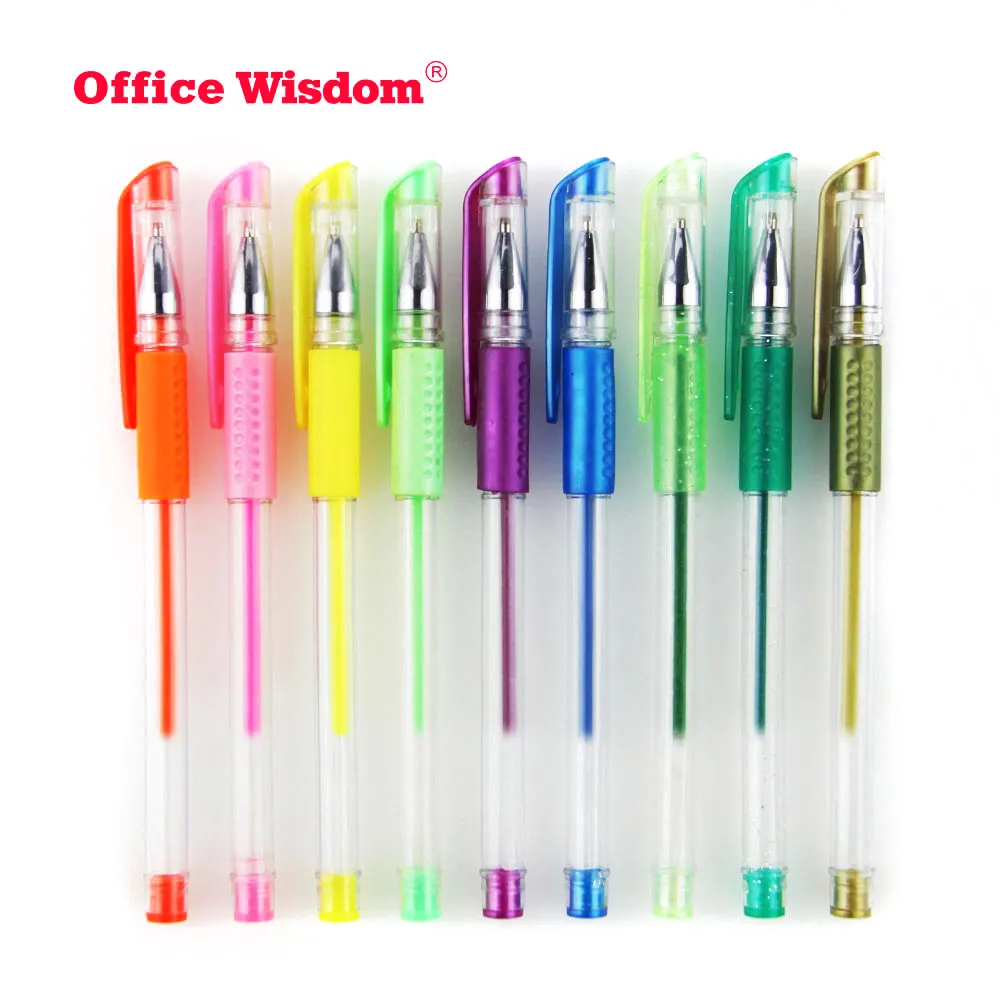 Nuovo arrivo 240 colore unico Jumbo Pack ricarica Bonus EN 71 ASTM certificato Glitter Gel Pen set Office & School Pen Plastic