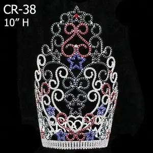 Grote Patriottische Tiara July 4e Nationale Strass Optocht Tiara En Kronen