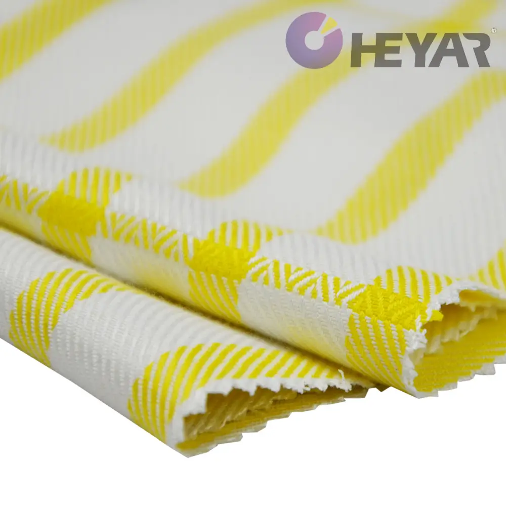 Leuchtend gelbe und weiße Streifen Bio-Faser Bambus gewebe Bambus gewebe weißer Tweed stoff