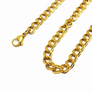 Olivia Custom OEM Dubai 14k Solid Gold Filled Mens Double Lock Simple Necklace Chain
