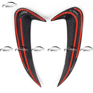 Divisores de labio de parachoques trasero para <span class=keywords><strong>Mercedes</strong></span> <span class=keywords><strong>Benz</strong></span> W205 clase C C300 C43 C63, conducto de ventilación lateral de fibra de carbono - Product Image 6