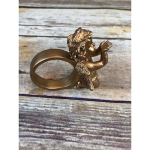 Anneaux <span class=keywords><strong>de</strong></span> <span class=keywords><strong>serviette</strong></span> en métal vintage en laiton plaqué or antique, faits à la main, décoratifs, <span class=keywords><strong>de</strong></span> Noël, en gros, pas cher - Product Image 4