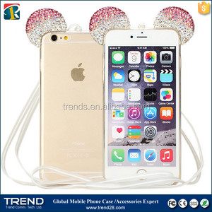Nueva 3d diamante oreja de ratón clear tpu para el <span class=keywords><strong>iphone</strong></span> 6 más - Product Image 4
