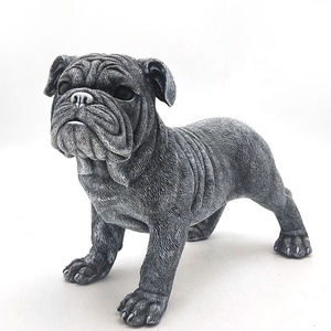 Venta al por mayor de fibra de vidrio de tamaño negro resina perro francés figuras <span class=keywords><strong>bulldog</strong></span> estatua para jardín - Product Image 1