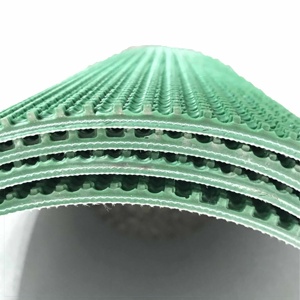 Sabuk konveyor PVC hijau dengan permukaan kasar dan pola rumput sabuk datar jenis penyangga OEM dapat disesuaikan - Product Image 1