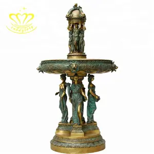 户外水景景观装饰设计金属艺术雕塑四季女神雕像青铜喷泉