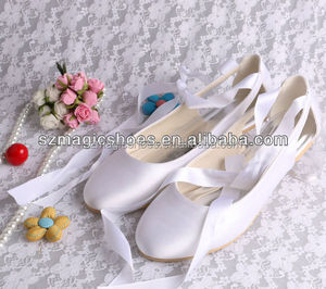 <span class=keywords><strong>Ballerine</strong></span> Bianche in Raso <span class=keywords><strong>con</strong></span> Lacci e Nastro per Sposa - Product Image 2