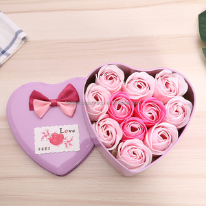High Quality Heart Style Bath <b>Soap</b> Rose Flowers Gift Box <b>Soap</b> Flower for Valentine's Day - Product Image 4