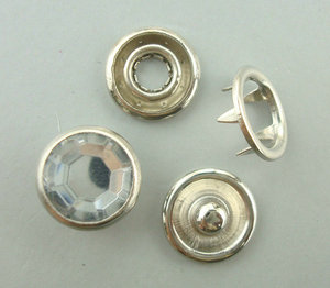 סיטונאי פליז/נירוסטה 9.5mm 11mm מתכת 4 חלקי אטב פרל חודים הצמד כפתורים - Product Image 3