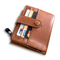 Casing Kulit Lipat Dua Rfid Desain Cantik Dompet Kartu Dompet Koin Kulit