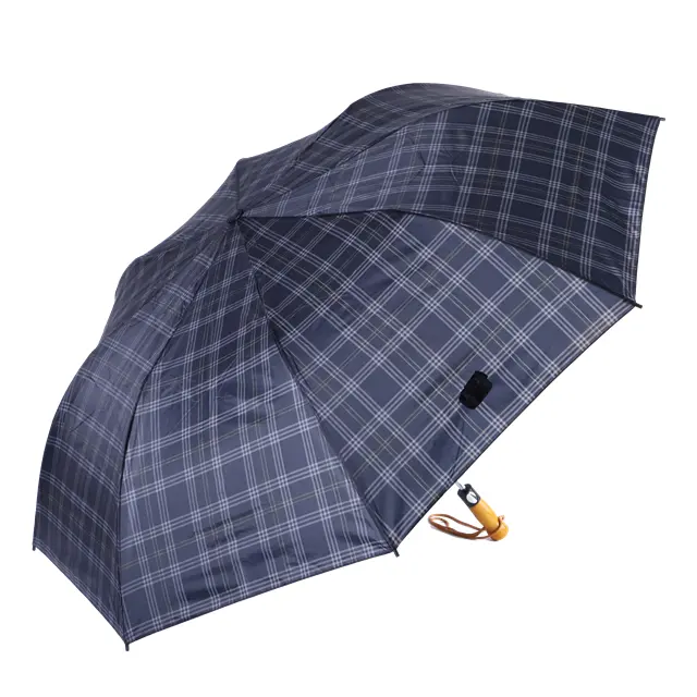 Gỗ Xử Lý Kẻ Sọc Thiết Kế Bán Tự Động Mở Cửa Tự Động 2 Folding Umbrella Đối Với 2 Người Nhỏ Gọn Chiếc Ô GẤP