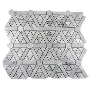 Marmo bianco di carrara marmo mattonelle di mosaico mosaico rotondo medaglione pavimento patterns