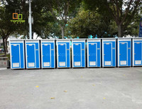 TOPPRE Toilettes préfabriquées modulaires portables pour compostage, cabines WC publiques prêtes à l'emploi, colorées et avec douche, à vendre