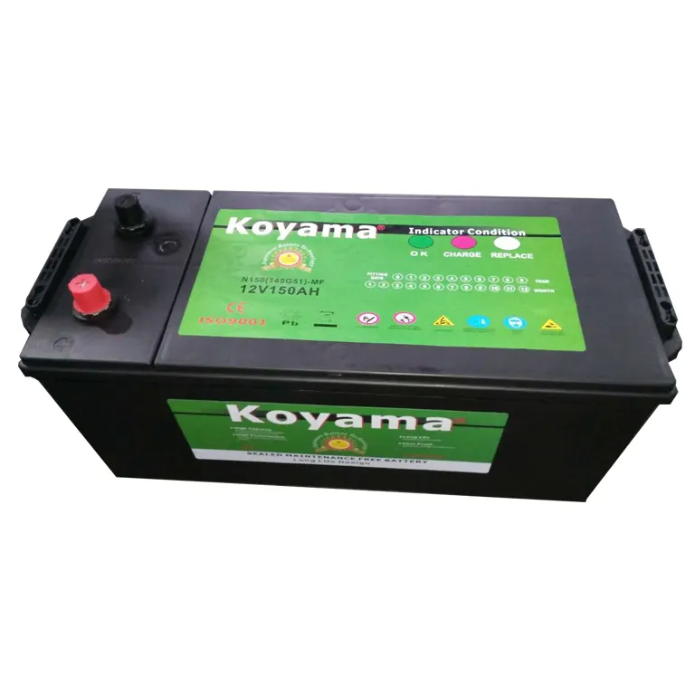 12V 150Ah Maintenance Free Big Truck Battery N150