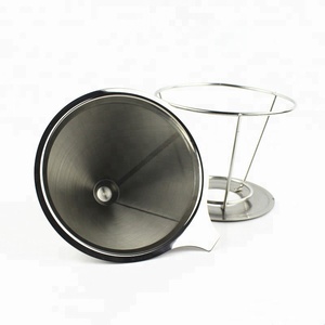 En acier Inoxydable Réutilisable sans papier Verser Sur Le Filtre À Café Cône Goutteur de Café avec Coupelle Amovible Pelle à Café En Acier Inoxydable - Product Image 3