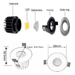 LED Feu nominale Lunette modifiable Dimmable LED Downlight 3CCT <span class=keywords><strong>Spot</strong></span> LED réglable - Product Image 5