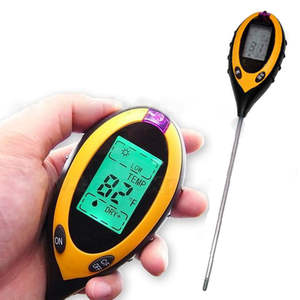 1 में 4 डिजिटल एलसीडी तापमान नमी सूरज की रोशनी पीएच बगीचे मिट्टी परीक्षक मीटर - Product Image 2