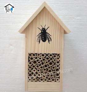 Insetto in legno naturale Hotel e casa delle api con bambù-per le api solitarie farfalla coccinella signora insetto - Product Image 6