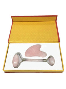 Luxurious Rose Quartz Jade <b>Massage</b> <b>Face</b> Jade Stone Roller Set with Box - Product Image 3