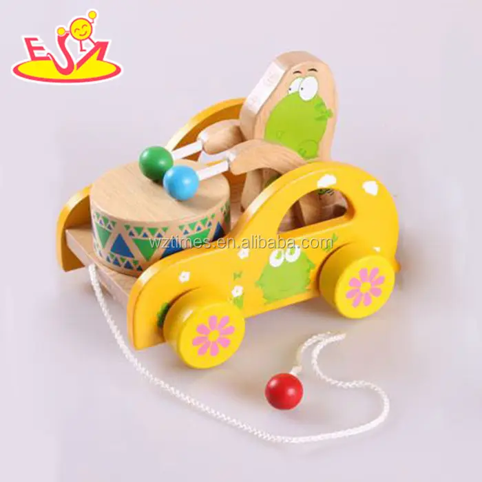 wholesale best cute bear Line Pull Musical Push Pull Wooden Toys W05B135A