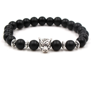 <span class=keywords><strong>Bracelet</strong></span> bouddha en pierre naturelle, bijoux couleur <span class=keywords><strong>or</strong></span>, tête léopard, perle, tapis en pierre naturelle, pour hommes et femmes - Product Image 2