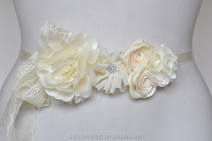 Fleur de mariage Sash Demoiselle D'honneur Sash Ceinture Satin Fleur Tendance Accessoires - Product Image 2