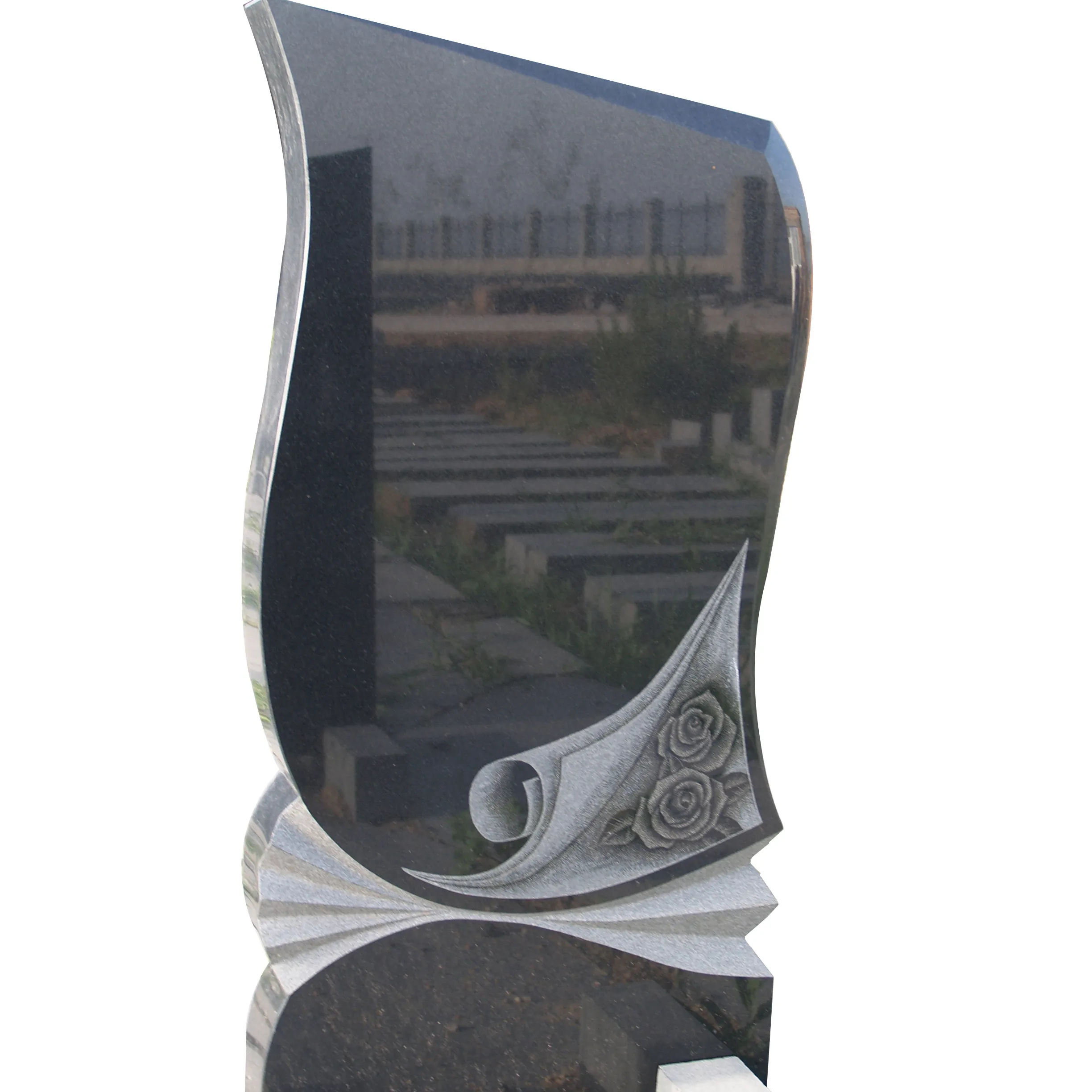 Factory direct supply Russian style black granite monument