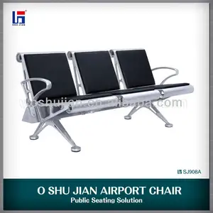 Oshujian brazo de aluminio& pierna 3- plazas de metal silla de pandillas sj908a
