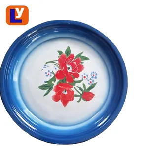 Hot Sale 25-80Cm Ini dengan Harga Murah Deco Enamel Round Tray