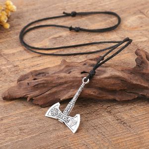 Collar con colgante de cera negra para hombres, joyería de espíritu malvado, estilo gótico, Punk, nórdico, mitología, tótem delicado, hacha vikinga - Product Image 5