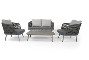 Conjunto de Jardín Europeo Clásico de Lujo, Elegante Sofá de Exterior Estilo Cuerda, Colección Elegante de Muebles de Jardín para Hoteles - Product Image 2
