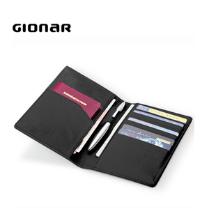 Luxury High End <strong>Mens</strong> Unique Black Leather Travel Wallet Slim <strong>Passport</strong> <strong>Holder</strong> - Product Image 2
