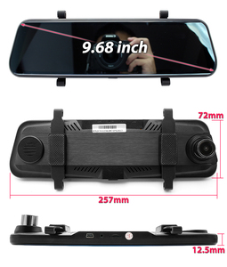 กล้องติดรถยนต์10 "กล้องติดรถยนต์กระจกมองหลัง1080P, กล้องมองหลังรถยนต์ DVR บันทึกภาพในเวลากลางคืนเลนส์คู่ - Product Image 4