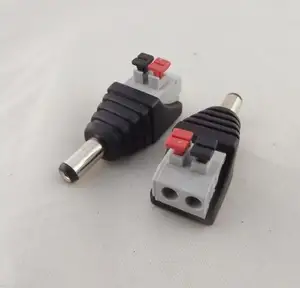 CCTV DC Power 5.5 x 2.5mm Male Push Spring Terminal Quick Connector Camera