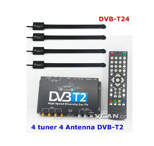 Receptor da caixa estrela DVB-T24, quatro sintonizadores, antena de quatro ativos, sintonizador vintage, receptor de tv DVB-T2, caixa