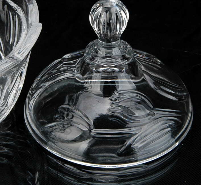 wedding glass candy jar crystal glass jar with glass lid