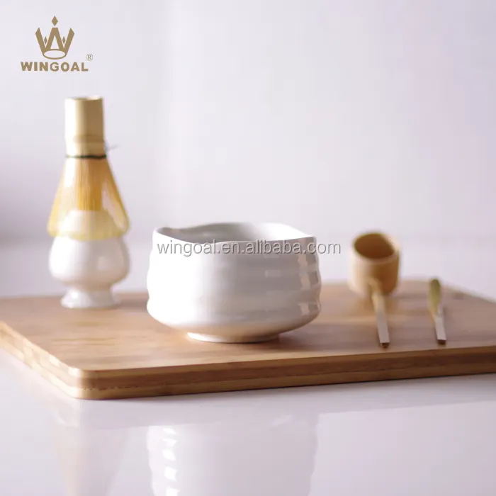Conjunto iniciante de 5 cerimônia de chá matcha, conjunto com tigela de cerâmica com batedor de bambu chasen e colher