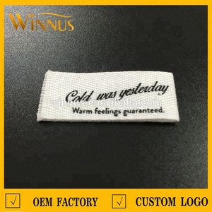 Etiqueta de Algodón Orgánico Suave con Espiga Blanca y Negra para Ropa, Impresión Personalizada de Fábrica Winnus, con Logotipo - Product Image 3