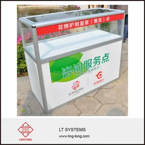 Counter Booth Aluminium Frame Office Furniture Office Reception Counter Table Design For Exhibition Booth Use