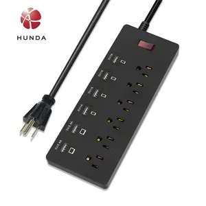 USB Surge Protector Power Strip-6 Multi Outlets with 6 USB Charging Ports-6A Total Output-1700J Surge Protector Power Bar