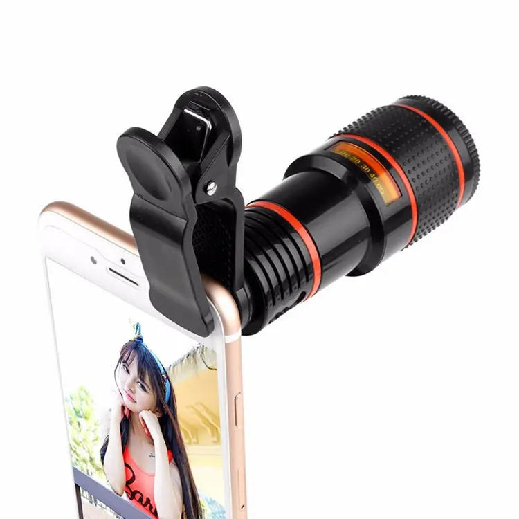 Cellphone Camera Lens High Definition 12X Focus Smartphone Monocular Lens with Clip