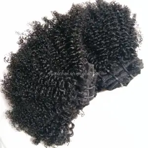 Venda quente quente natural cru virgem cambodian 3c 4c afro cacheado cabelo humano encaracolado frete rápido