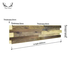 لوحات جدارية خشبية عتيقة ثلاثية الأبعاد رخيصة السعر للبيع بالجملة لوحة حائط خشبية مستصلحة لوحة خشبية للحائط