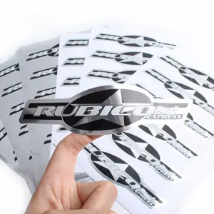 Custom Screen Printed Brand Name Logo Waterproof Peelable Glossy Silver PET Adhesive Label Sticker