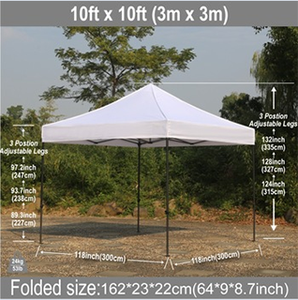 Chất lượng cao 10x10 Trắng marquee ngoài trời bật lên tán lều - Product Image 3