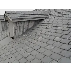 定制风格建筑材料40 * 25厘米天然石材黑色屋顶板岩